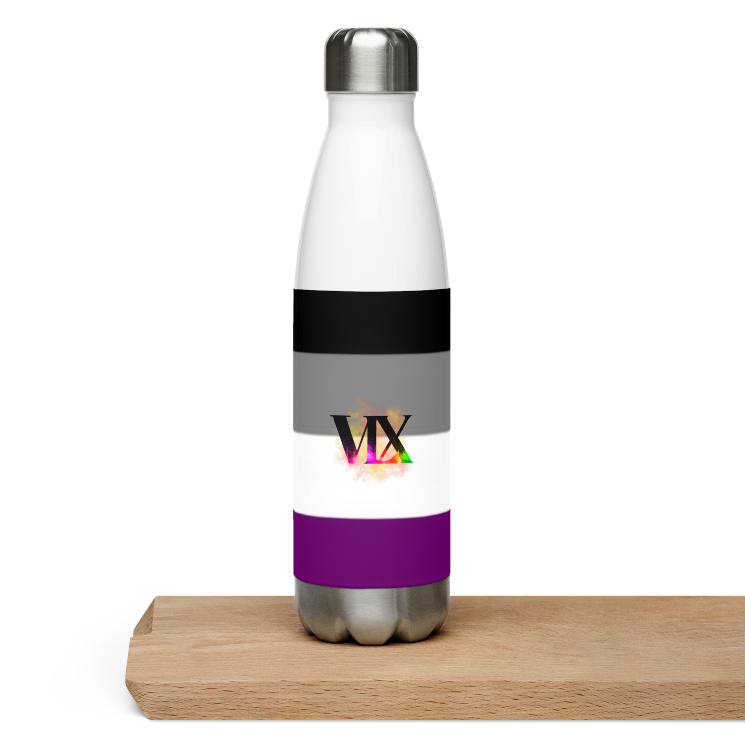 VOCE LINDX Asexual Flag Stainless Steel Water Bottle – 500 ml Vacuum-Insulated, Leak-Proof, Colourful Design