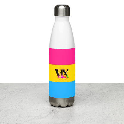VOCE LINDX Pansexual Flag Stainless Steel Water Bottle – 500ml Insulated, Leak-Proof, BPA-Free, Gloss Finish