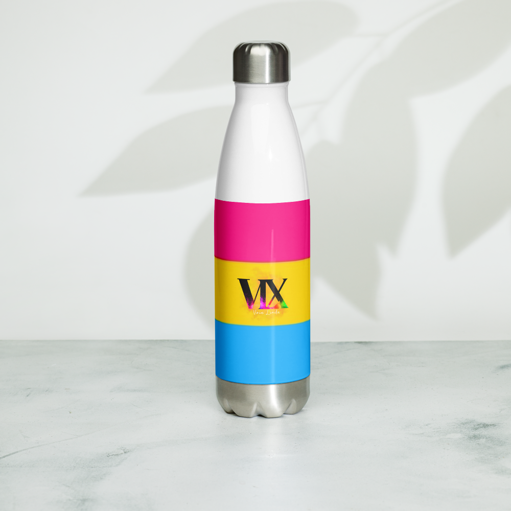 VOCE LINDX Pansexual Flag Stainless Steel Water Bottle – 500ml Insulated, Leak-Proof, BPA-Free, Gloss Finish