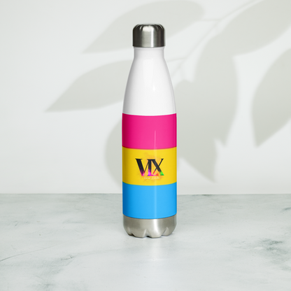 VOCE LINDX Pansexual Flag Stainless Steel Water Bottle – 500ml Insulated, Leak-Proof, BPA-Free, Gloss Finish