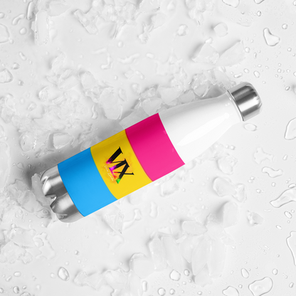 VOCE LINDX Pansexual Flag Stainless Steel Water Bottle – 500ml Insulated, Leak-Proof, BPA-Free, Gloss Finish