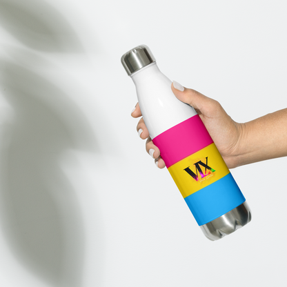 VOCE LINDX Pansexual Flag Stainless Steel Water Bottle – 500ml Insulated, Leak-Proof, BPA-Free, Gloss Finish