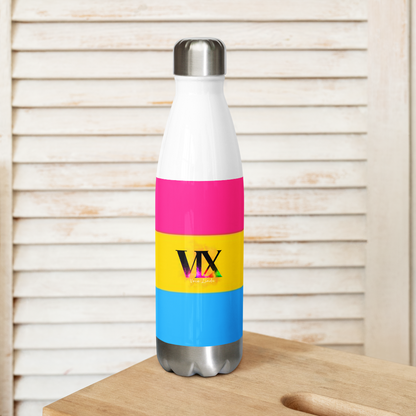 VOCE LINDX Pansexual Flag Stainless Steel Water Bottle – 500ml Insulated, Leak-Proof, BPA-Free, Gloss Finish