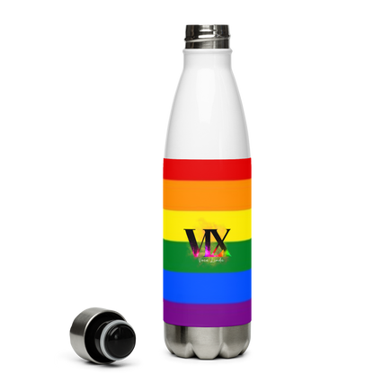 VOCE LINDX LGBTQIA+ 6‑Colours Flag Stainless Steel Water Bottle – 500 ml Vacuum‑Insulated, Leak‑Proof, Gloss Finish