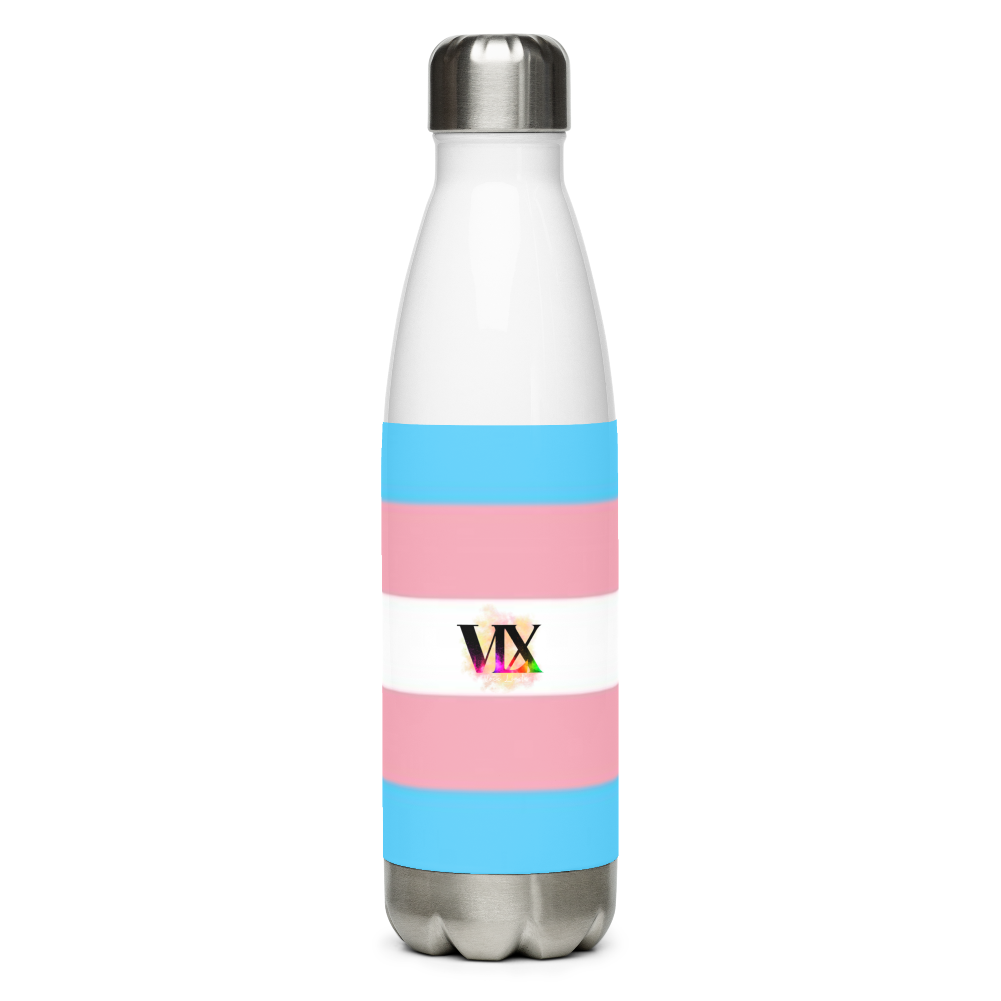 Stainless Steel Water Bottle – Transgender Pride Flag | Inclusive Gender-Neutral Drinkware