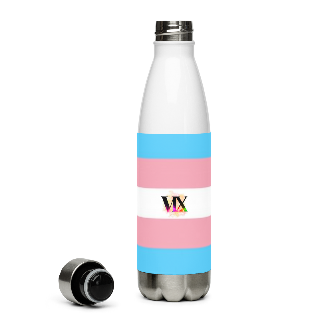 Stainless Steel Water Bottle – Transgender Pride Flag | Inclusive Gender-Neutral Drinkware