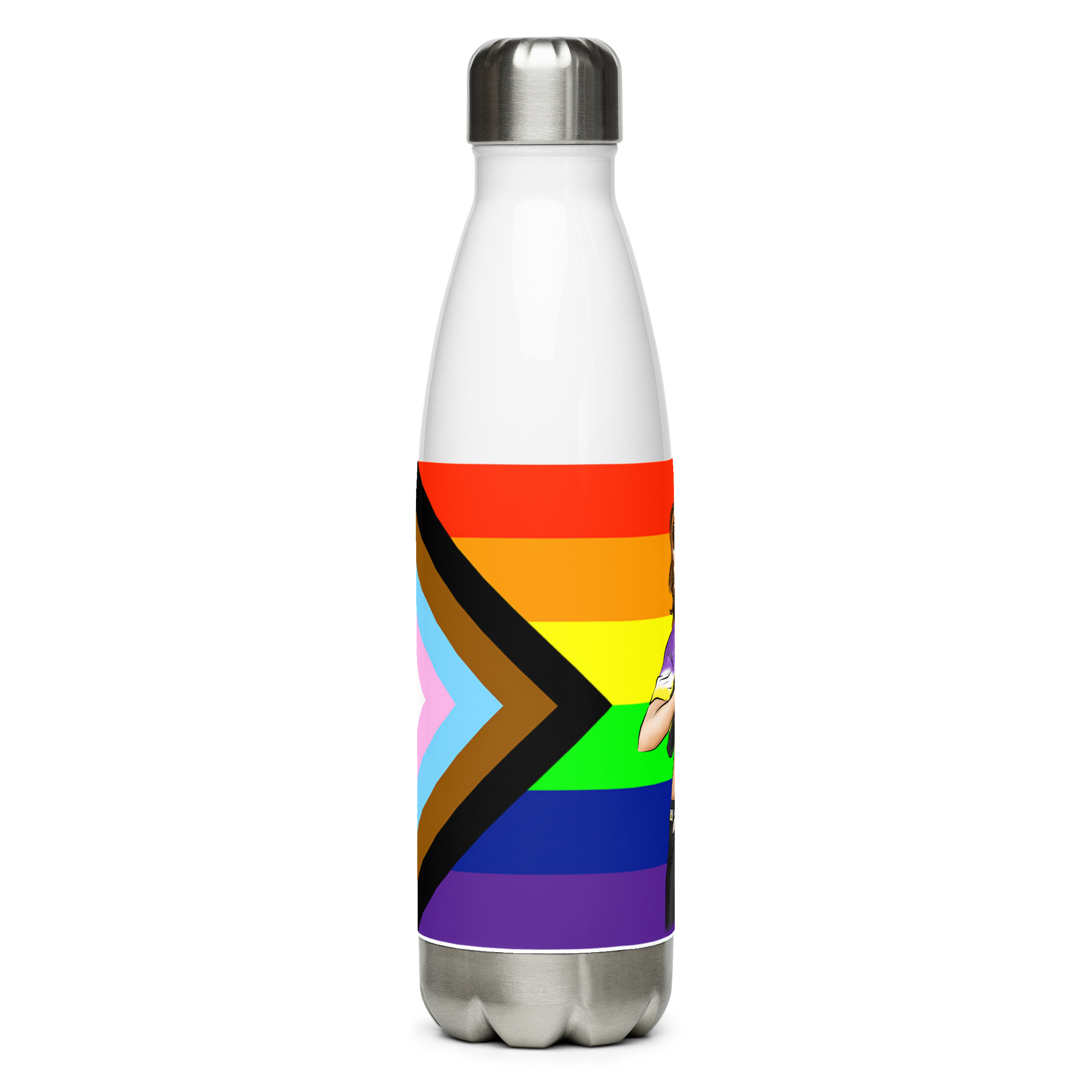 VOCE LINDX Intersex-Inclusive Nonbinary “Gender Is Over” Stainless Steel Water Bottle – 500 ml Vacuum Flask, Leak‑Proof