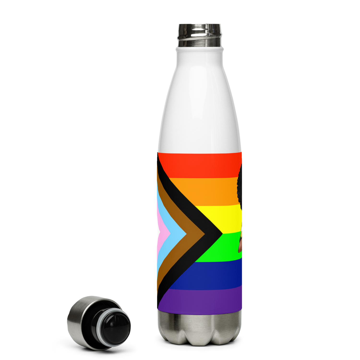 VOCE LINDX Non‑Binary &amp; Intersex‑Inclusive Pride Stainless Steel Water Bottle – 500 ml Vacuum‑Insulated, Leak‑Proof