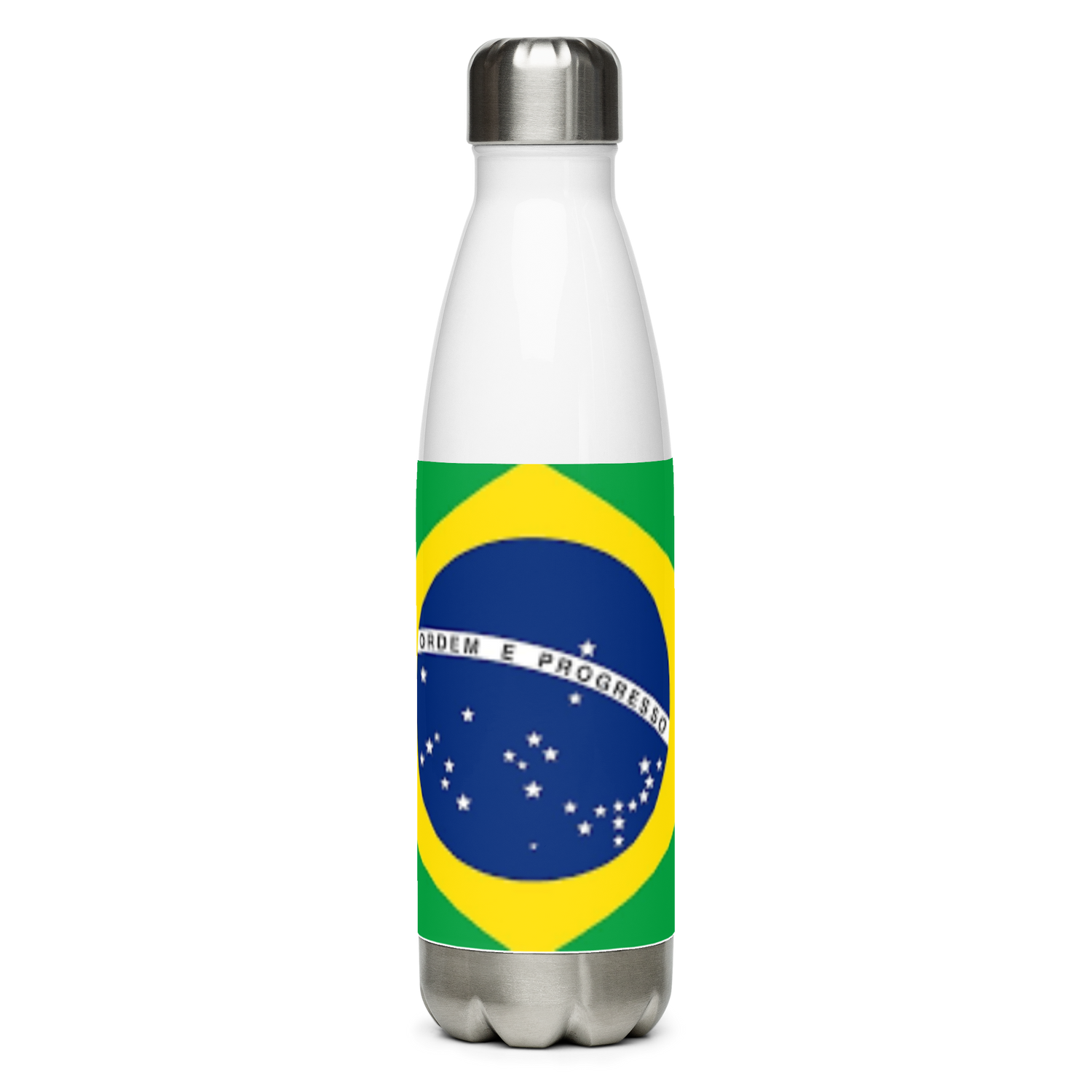 VOCE LINDX Brazil Flag Stainless Steel Water Bottle – 500ml Vacuum-Insulated, Leak-Proof, BPA-Free Travel Flask
