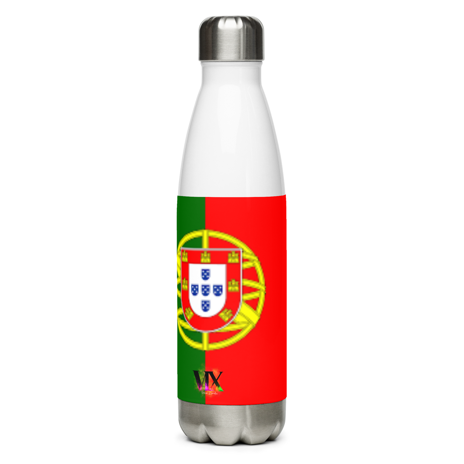 VOCE LINDX Portugal Flag Stainless Steel Water Bottle – 500ml Vacuum-Insulated, Leak-Proof, BPA-Free Flask