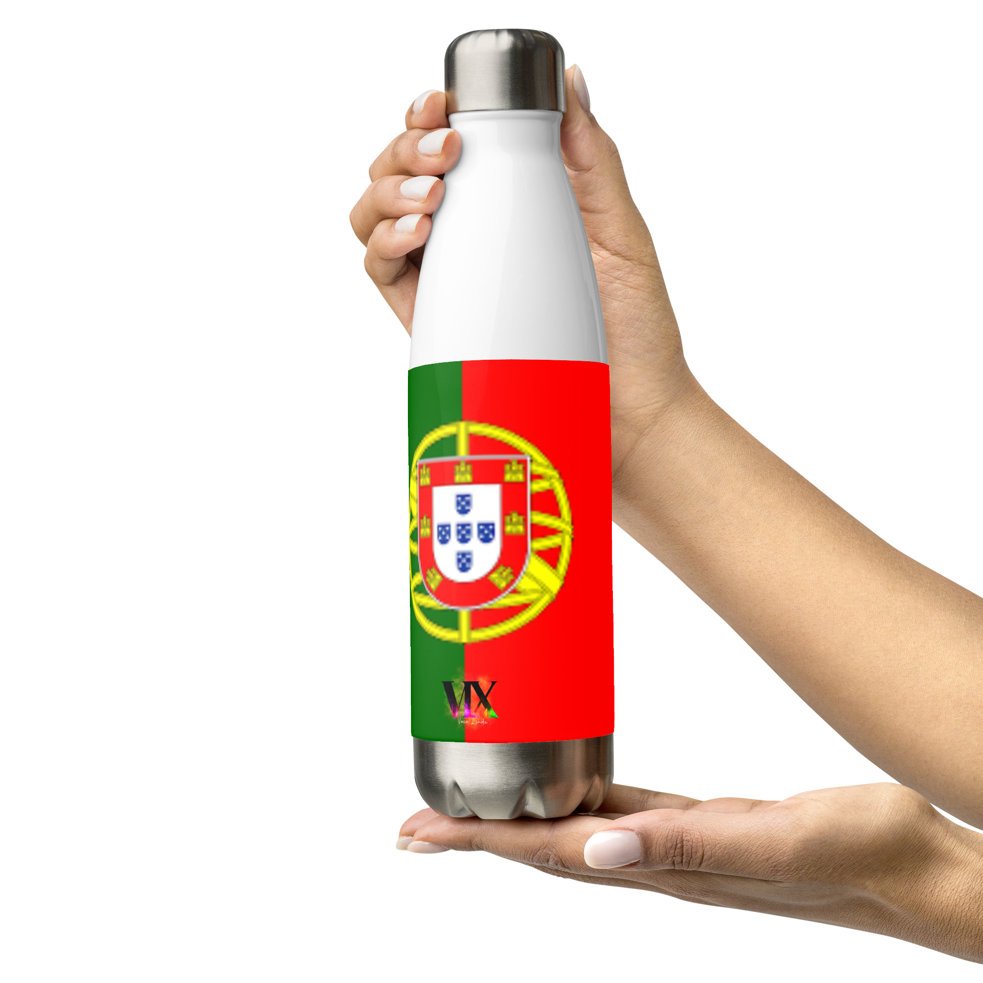 VOCE LINDX Portugal Flag Stainless Steel Water Bottle – 500ml Vacuum-Insulated, Leak-Proof, BPA-Free Flask