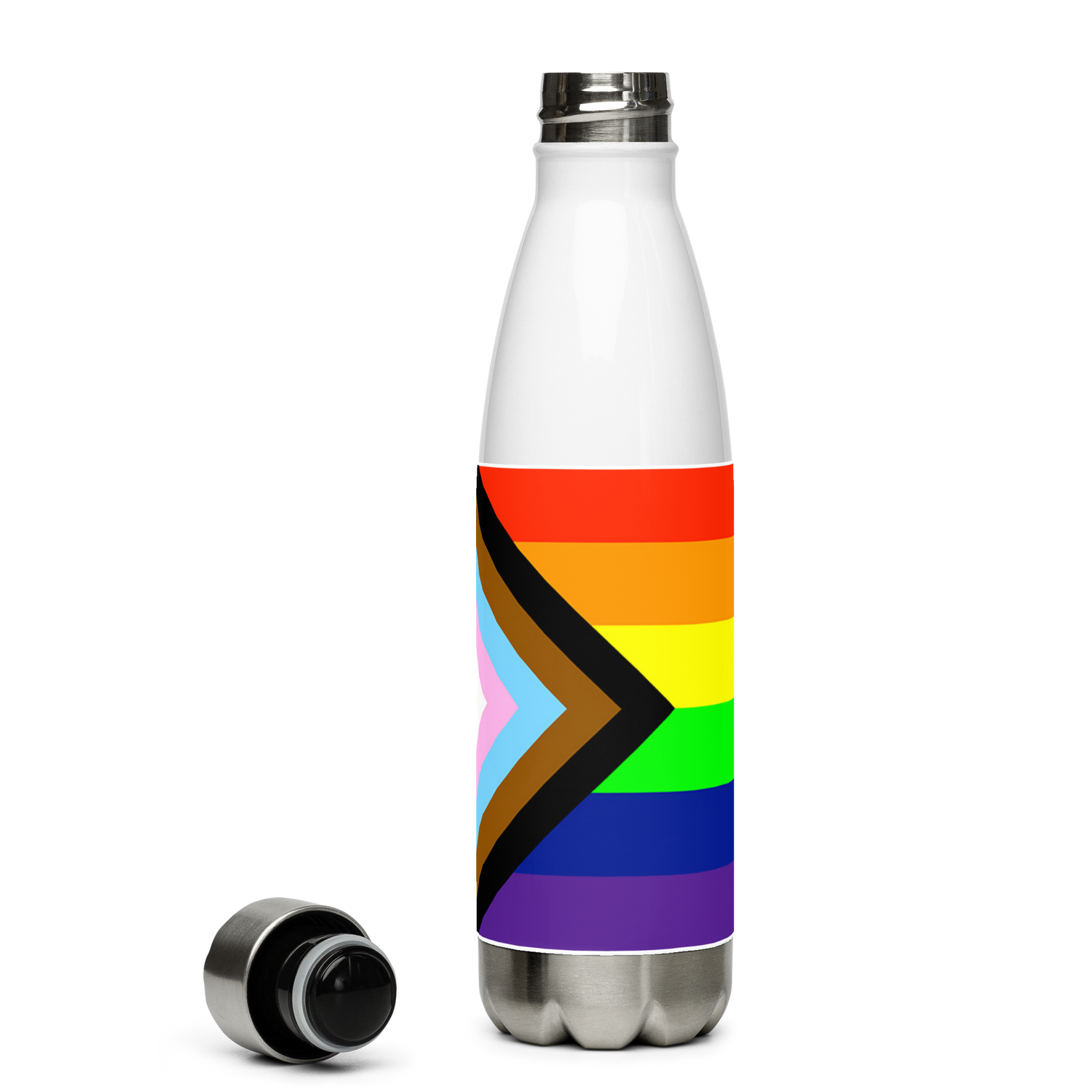 Intersex-Inclusive Pride Flag Stainless Steel Water Bottle – 500ml Reusable BPA-Free Insulated Flask | LGBTQIA+ Equality Design