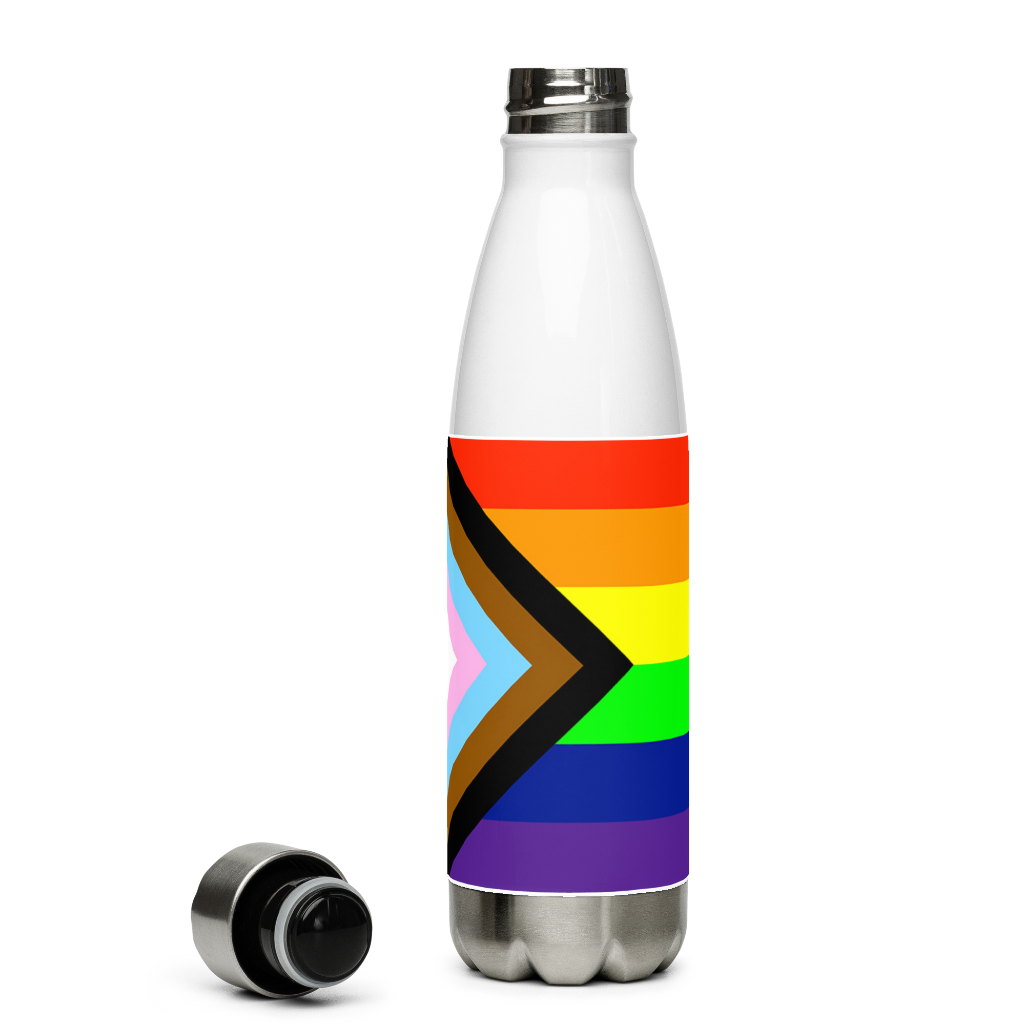 Intersex-Inclusive Pride Flag Stainless Steel Water Bottle – 500ml Reusable BPA-Free Insulated Flask | LGBTQIA+ Equality Design