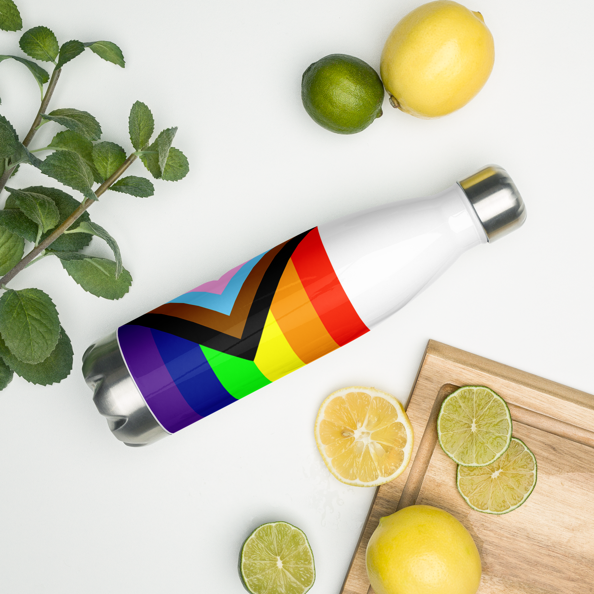 Intersex-Inclusive Pride Flag Stainless Steel Water Bottle – 500ml Reusable BPA-Free Insulated Flask | LGBTQIA+ Equality Design