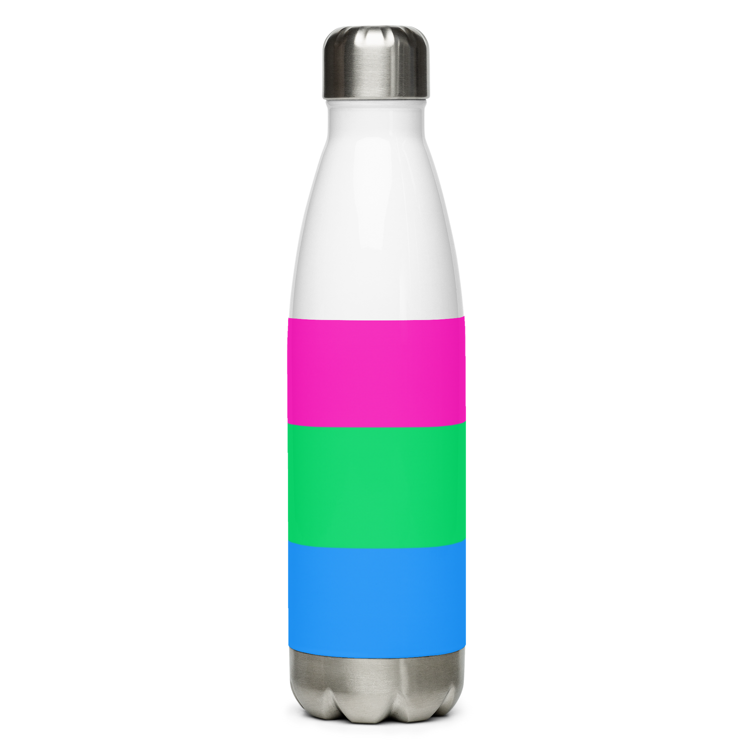 Polysexual Pride Flag Stainless Steel Water Bottle – 500ml BPA-Free Reusable Insulated Flask | LGBTQIA+ Visibility Design