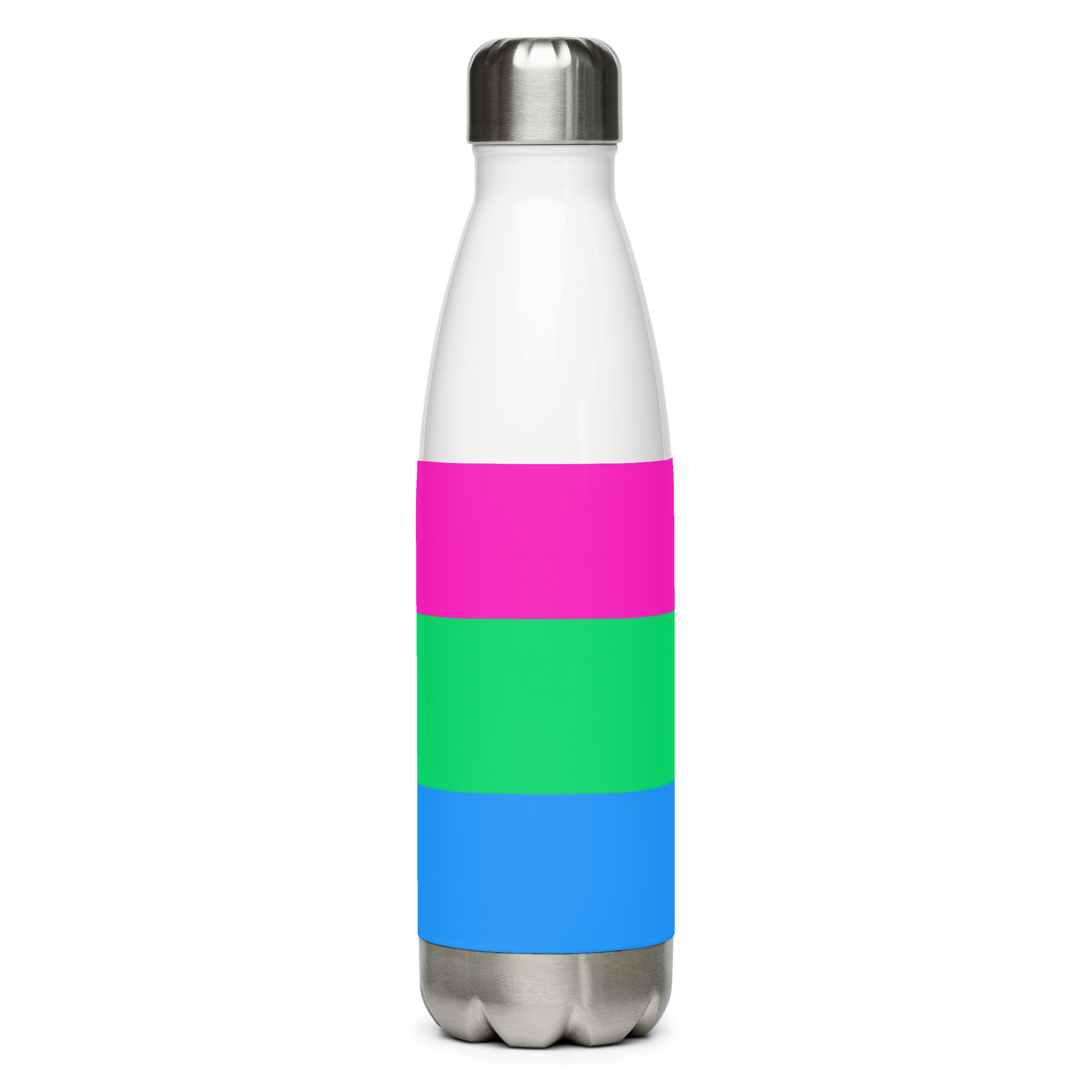 Polysexual Pride Flag Stainless Steel Water Bottle – 500ml BPA-Free Reusable Insulated Flask | LGBTQIA+ Visibility Design