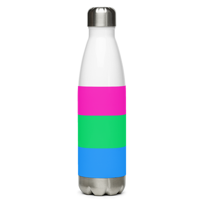 Polysexual Pride Flag Stainless Steel Water Bottle – 500ml BPA-Free Reusable Insulated Flask | LGBTQIA+ Visibility Design