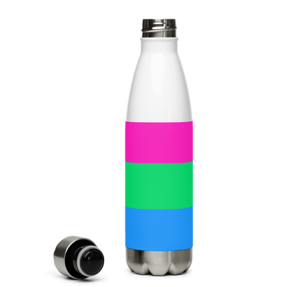 Polysexual Pride Flag Stainless Steel Water Bottle – 500ml BPA-Free Reusable Insulated Flask | LGBTQIA+ Visibility Design