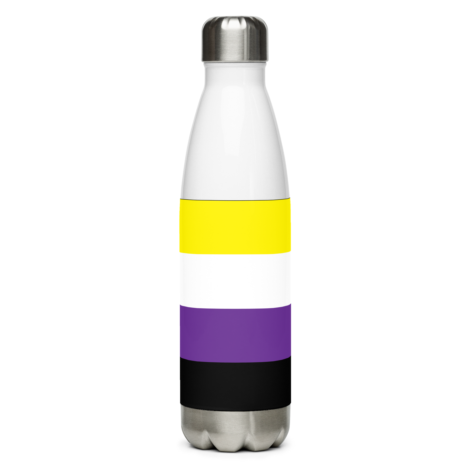 Non-Binary Pride Flag Stainless Steel Water Bottle – 500ml Reusable Insulated BPA-Free Flask | LGBTQIA+ Visibility Edition