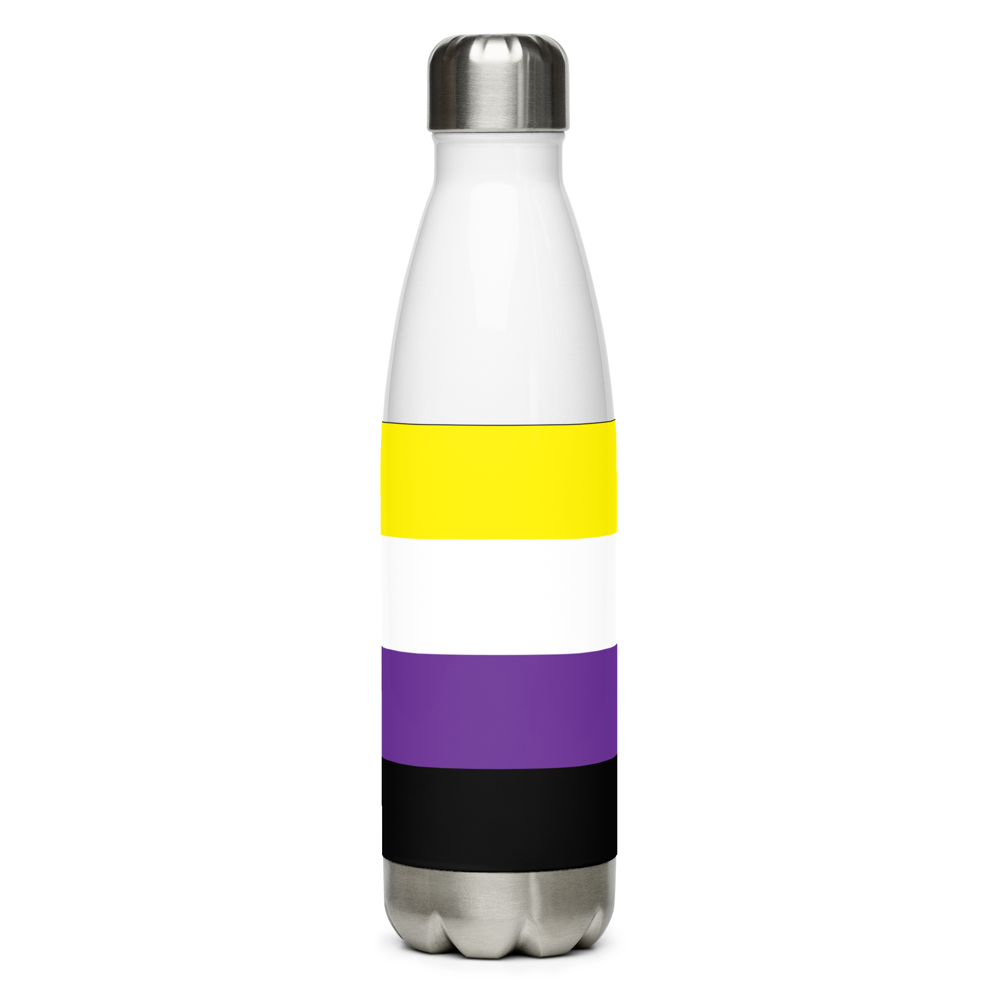 Non-Binary Pride Flag Stainless Steel Water Bottle – 500ml Reusable Insulated BPA-Free Flask | LGBTQIA+ Visibility Edition