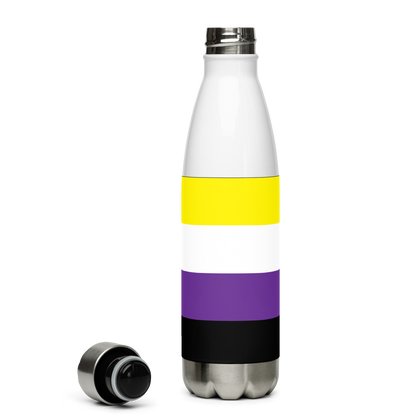 Non-Binary Pride Flag Stainless Steel Water Bottle – 500ml Reusable Insulated BPA-Free Flask | LGBTQIA+ Visibility Edition