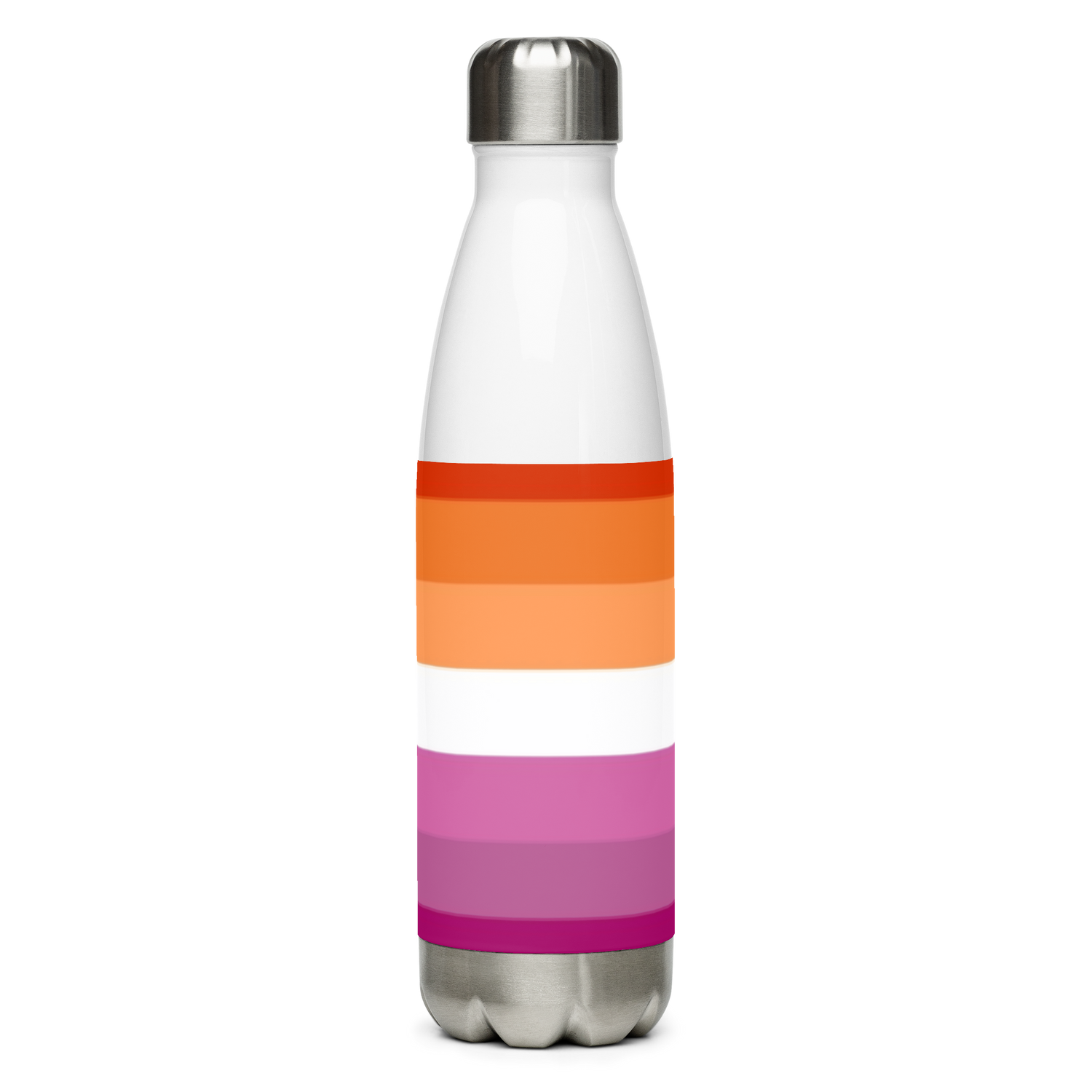 Lesbian Pride Flag Stainless Steel Water Bottle – 500ml BPA-Free Insulated Reusable Flask | LGBTQIA+ Community Design