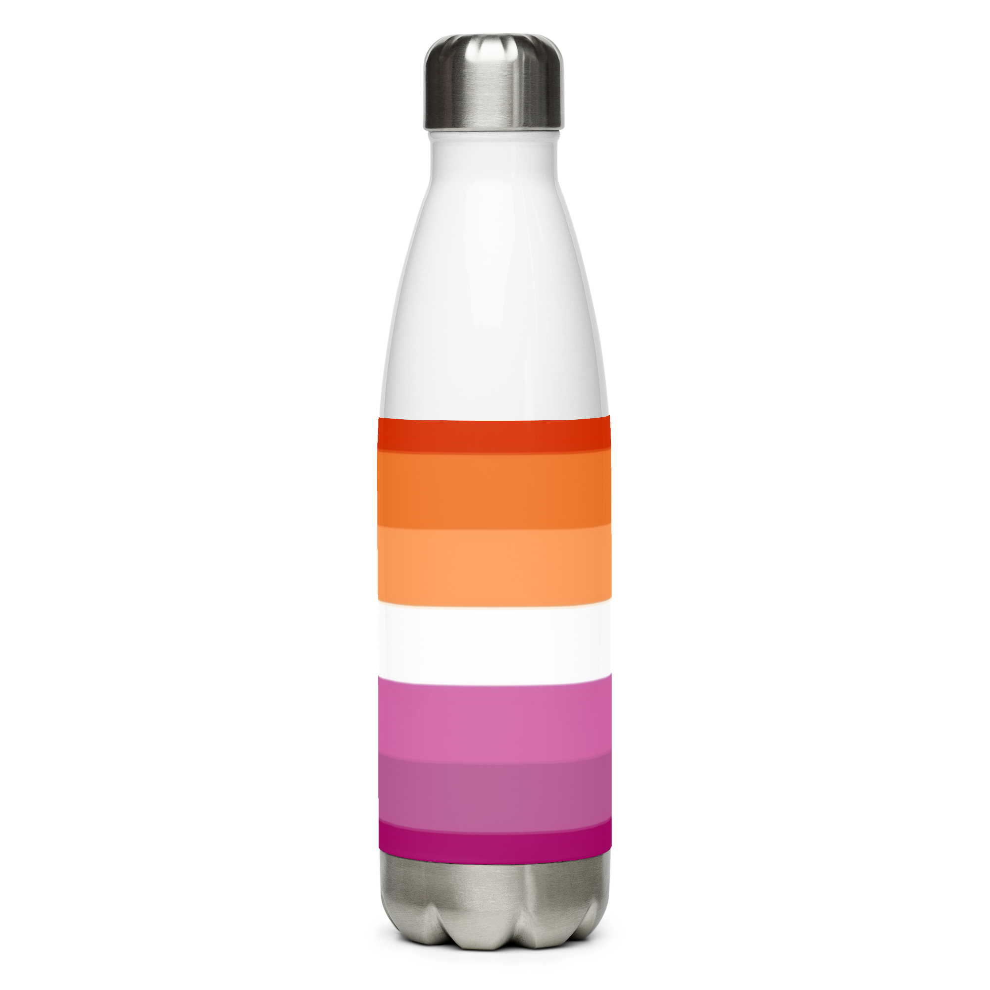 Lesbian Pride Flag Stainless Steel Water Bottle – 500ml BPA-Free Insulated Reusable Flask | LGBTQIA+ Community Design