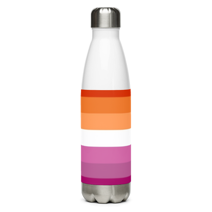 Lesbian Pride Flag Stainless Steel Water Bottle – 500ml BPA-Free Insulated Reusable Flask | LGBTQIA+ Community Design