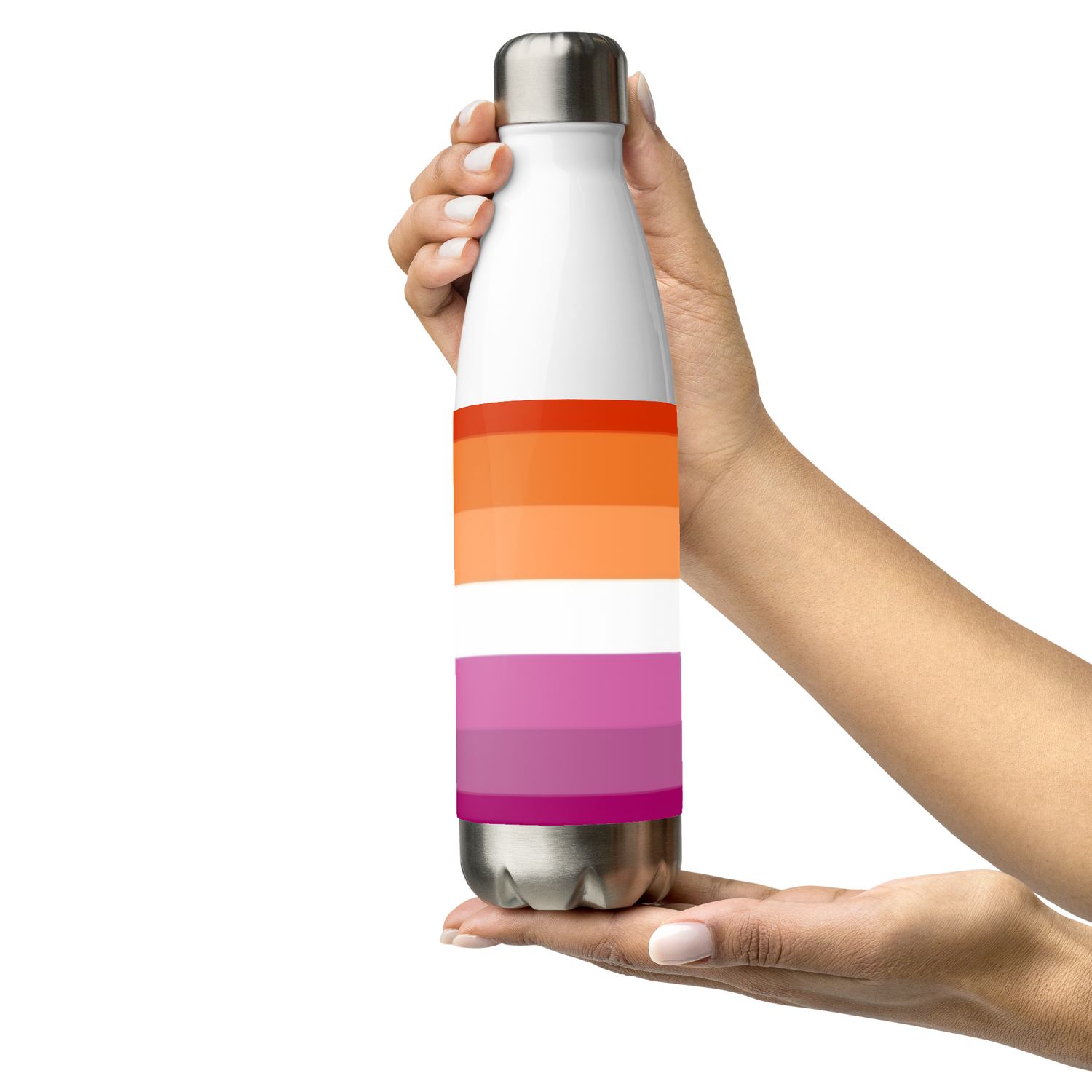 Lesbian Pride Flag Stainless Steel Water Bottle – 500ml BPA-Free Insulated Reusable Flask | LGBTQIA+ Community Design