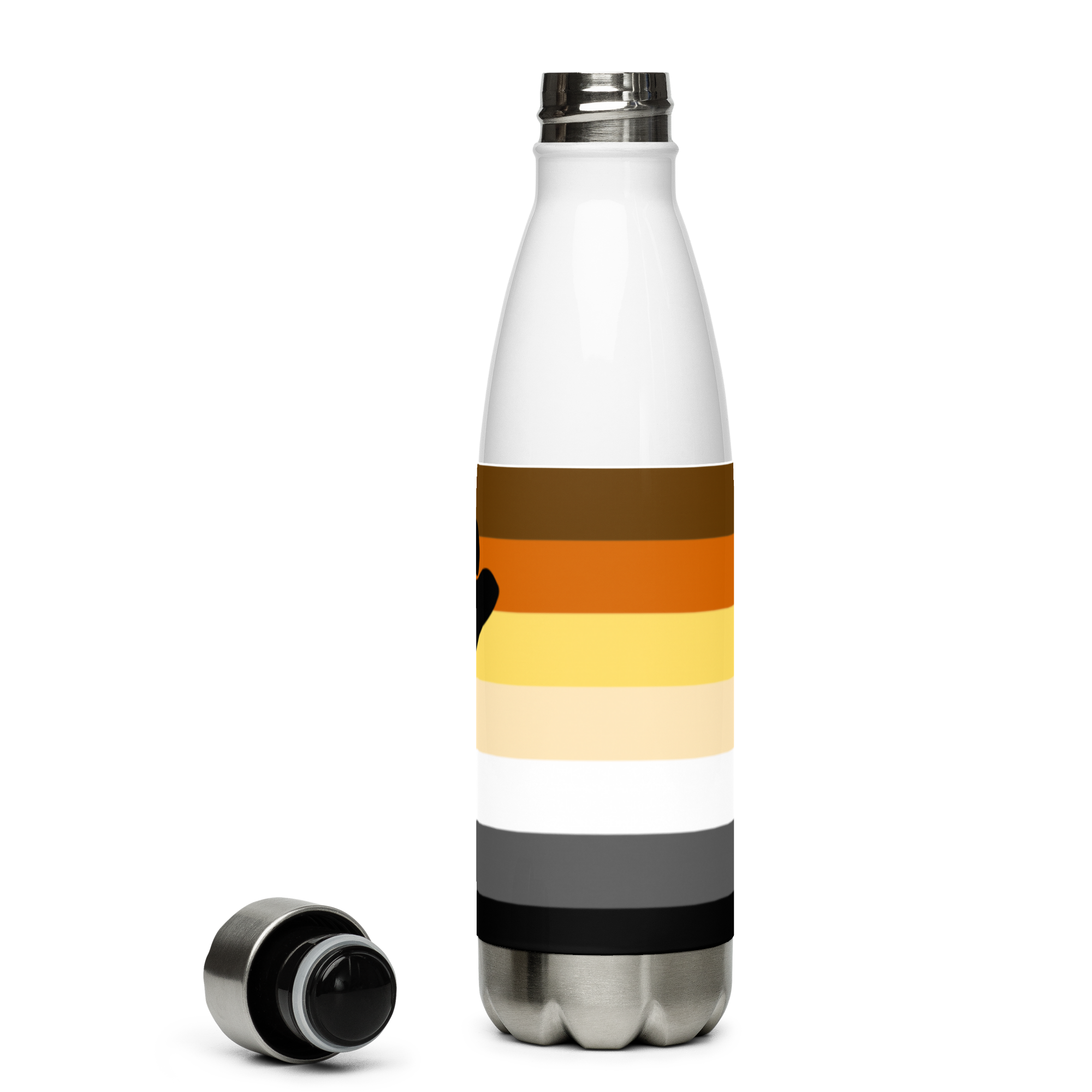 Bear Pride Flag Stainless Steel Water Bottle – 500ml BPA-Free Reusable Insulated Flask | LGBTQIA+ Community Edition