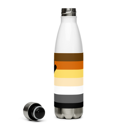 Bear Pride Flag Stainless Steel Water Bottle – 500ml BPA-Free Reusable Insulated Flask | LGBTQIA+ Community Edition