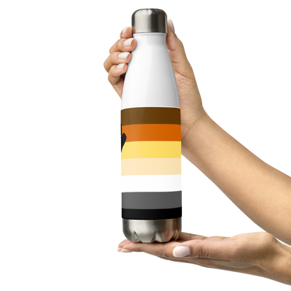 Bear Pride Flag Stainless Steel Water Bottle – 500ml BPA-Free Reusable Insulated Flask | LGBTQIA+ Community Edition