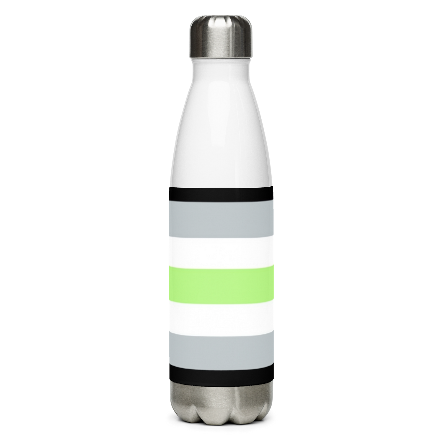 Agender Pride Flag Stainless Steel Water Bottle – 500ml BPA-Free Reusable Insulated Flask | LGBTQIA+ Visibility Design