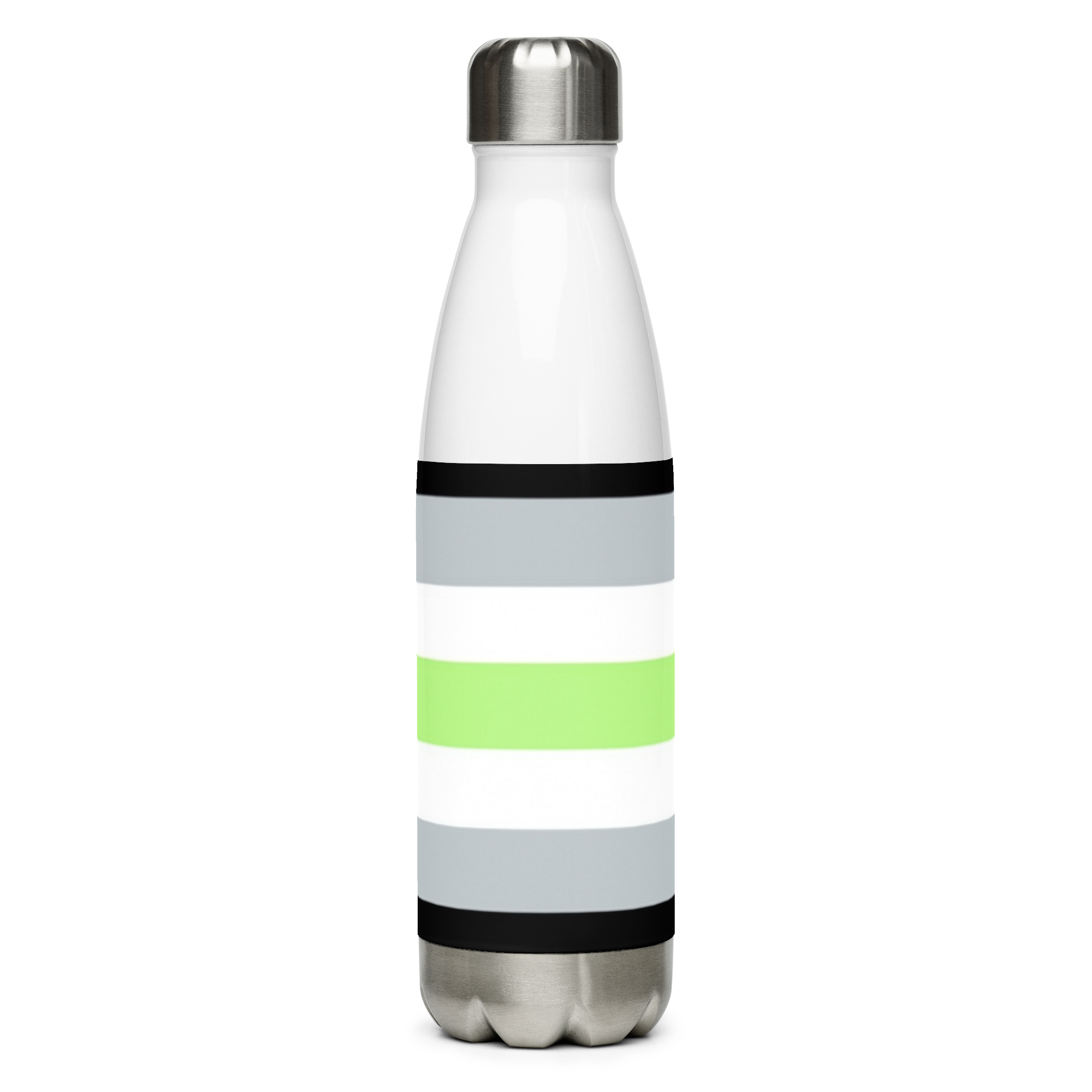 Agender Pride Flag Stainless Steel Water Bottle – 500ml BPA-Free Reusable Insulated Flask | LGBTQIA+ Visibility Design