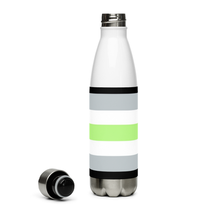 Agender Pride Flag Stainless Steel Water Bottle – 500ml BPA-Free Reusable Insulated Flask | LGBTQIA+ Visibility Design