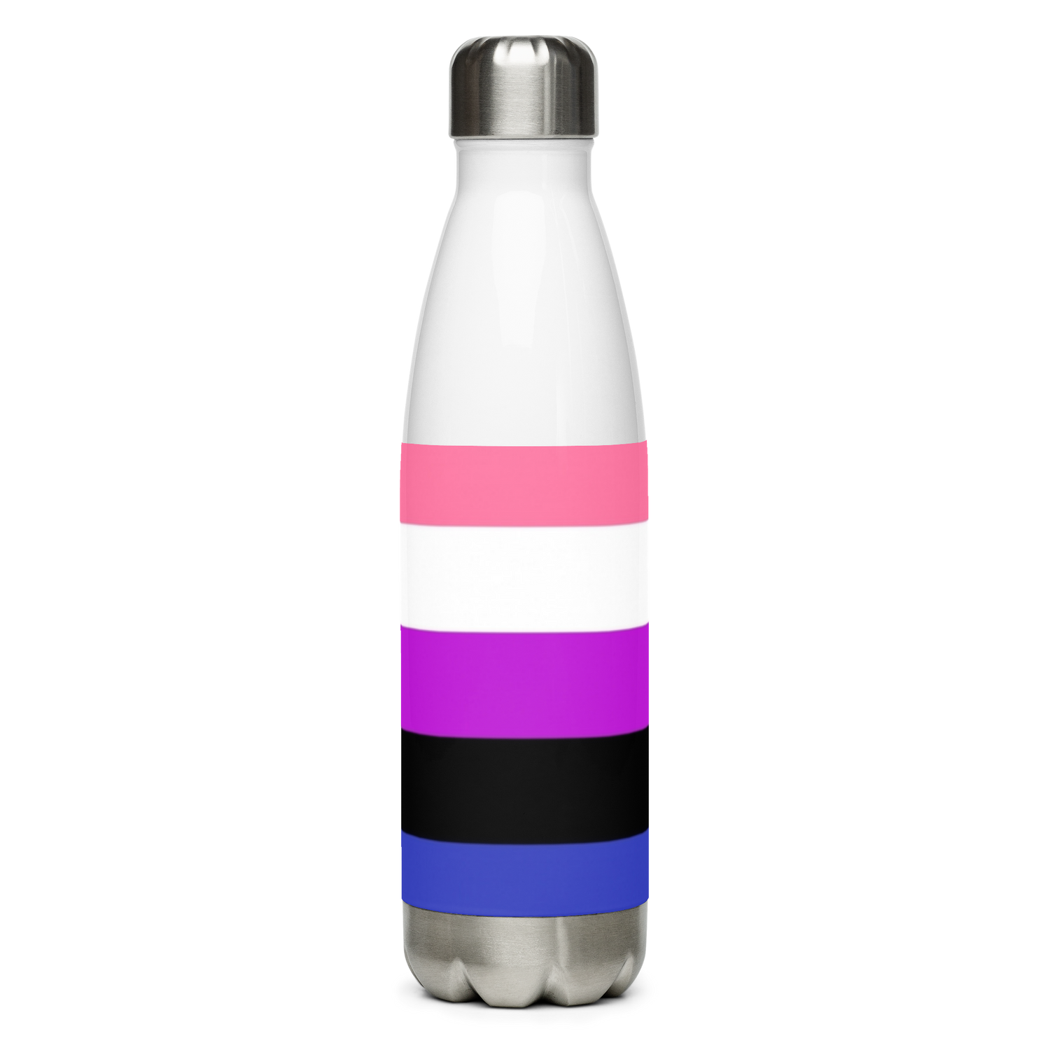 Genderfluid Pride Flag Stainless Steel Water Bottle – 500ml BPA-Free Insulated Reusable Flask | LGBTQIA+ Visibility Edition