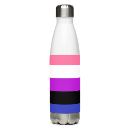 Genderfluid Pride Flag Stainless Steel Water Bottle – 500ml BPA-Free Insulated Reusable Flask | LGBTQIA+ Visibility Edition