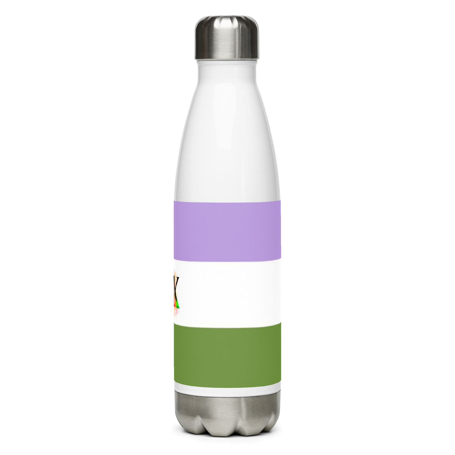 Stainless Steel Water Bottle – Genderqueer Flag | Inclusive Gender-Neutral Drinkware