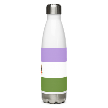Stainless Steel Water Bottle – Genderqueer Flag | Inclusive Gender-Neutral Drinkware