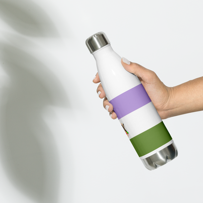 Stainless Steel Water Bottle – Genderqueer Flag | Inclusive Gender-Neutral Drinkware