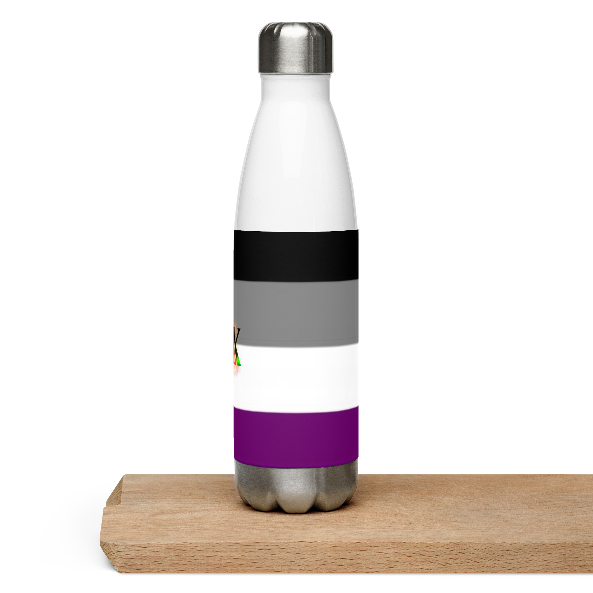 VOCE LINDX Asexual Flag Stainless Steel Water Bottle – 500 ml Vacuum-Insulated, Leak-Proof, Colourful Design