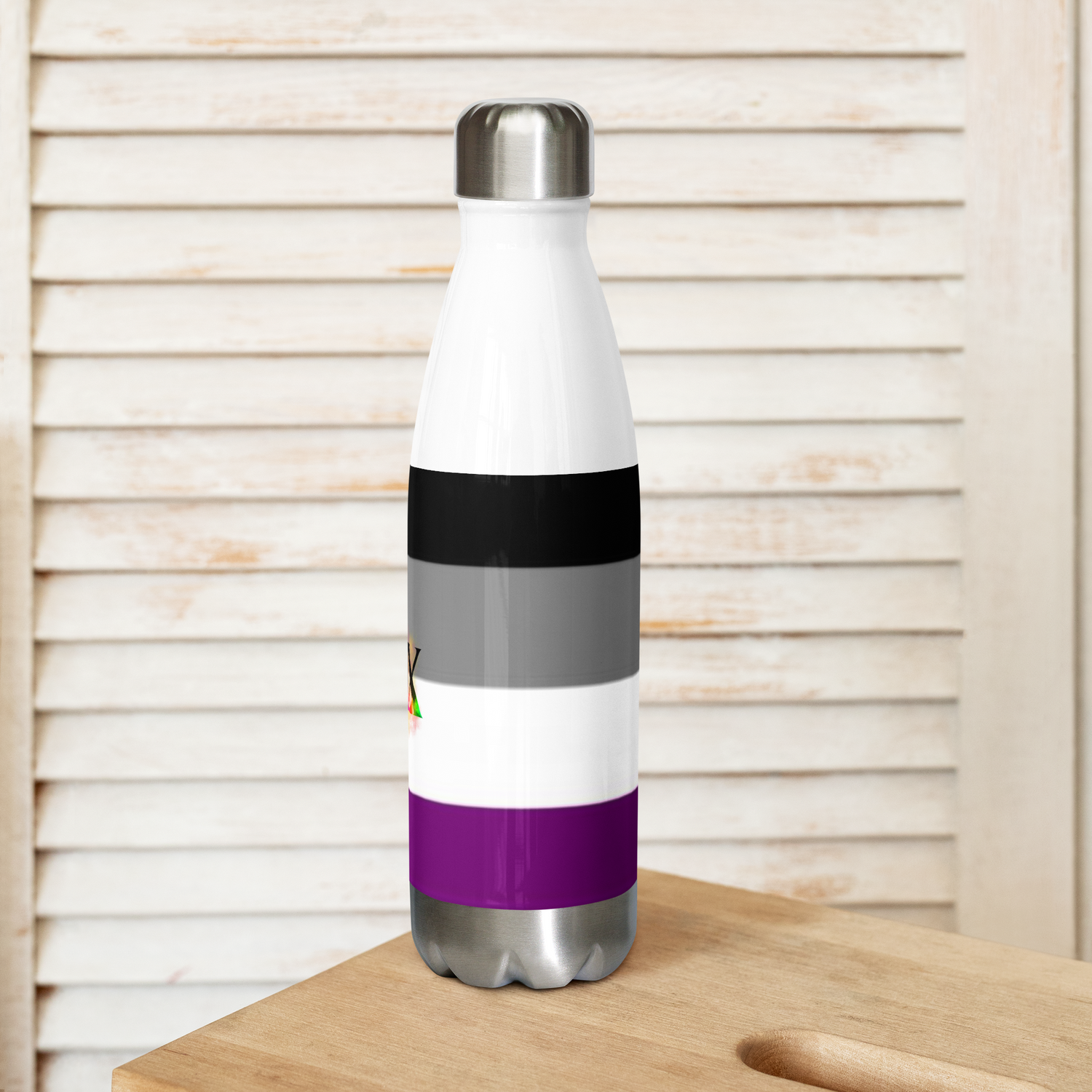 VOCE LINDX Asexual Flag Stainless Steel Water Bottle – 500 ml Vacuum-Insulated, Leak-Proof, Colourful Design