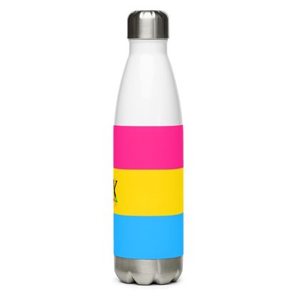 VOCE LINDX Pansexual Flag Stainless Steel Water Bottle – 500ml Insulated, Leak-Proof, BPA-Free, Gloss Finish