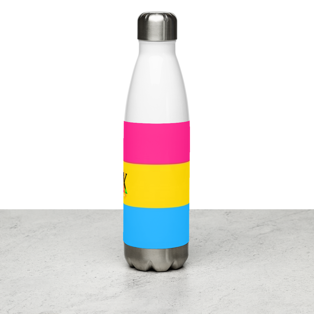 VOCE LINDX Pansexual Flag Stainless Steel Water Bottle – 500ml Insulated, Leak-Proof, BPA-Free, Gloss Finish