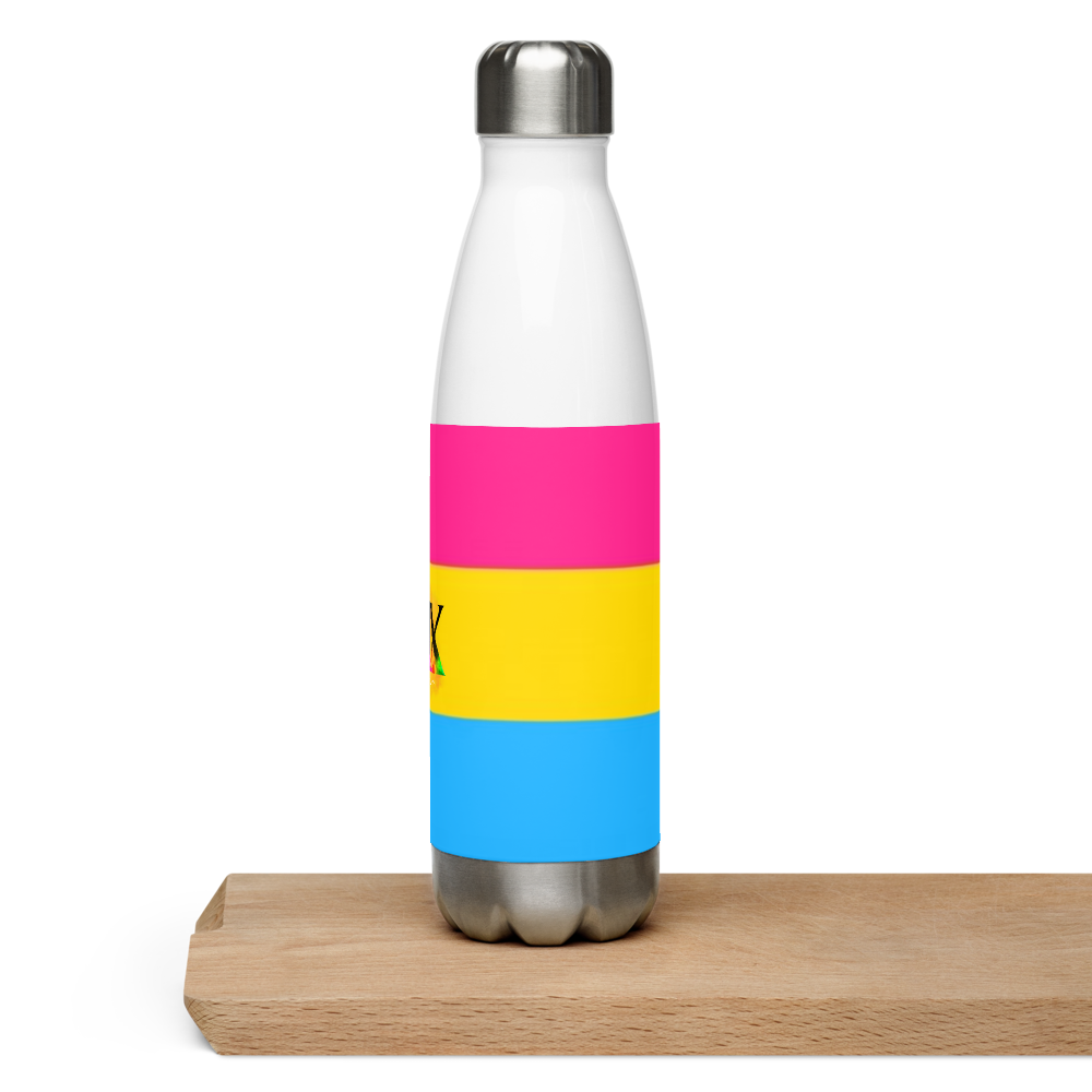 VOCE LINDX Pansexual Flag Stainless Steel Water Bottle – 500ml Insulated, Leak-Proof, BPA-Free, Gloss Finish