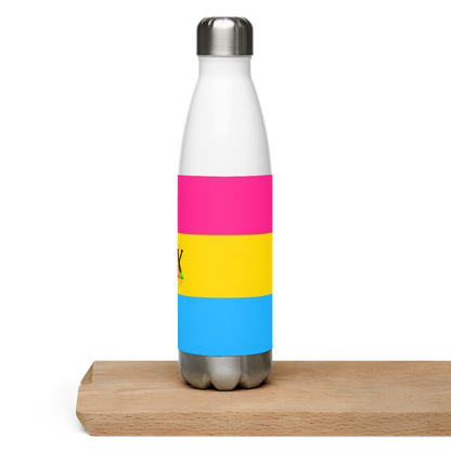 VOCE LINDX Pansexual Flag Stainless Steel Water Bottle – 500ml Insulated, Leak-Proof, BPA-Free, Gloss Finish