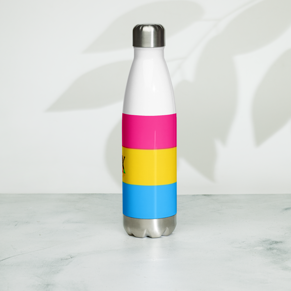 VOCE LINDX Pansexual Flag Stainless Steel Water Bottle – 500ml Insulated, Leak-Proof, BPA-Free, Gloss Finish
