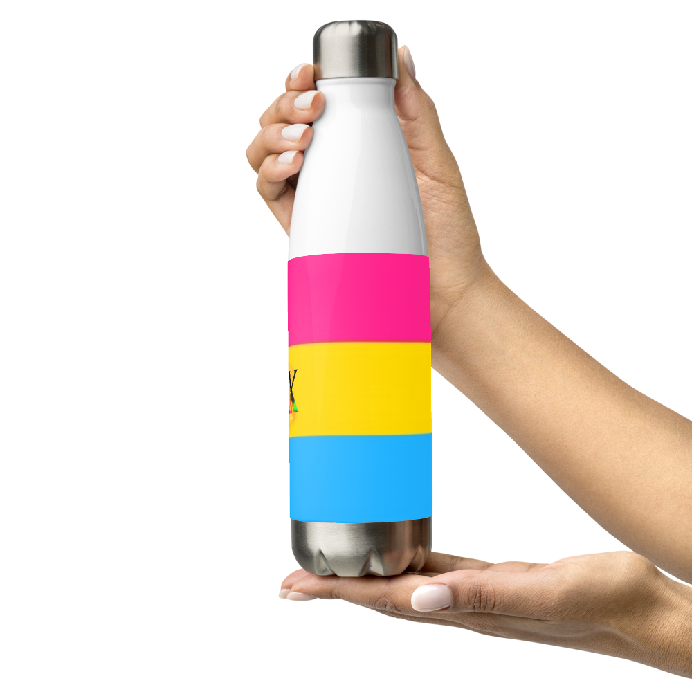VOCE LINDX Pansexual Flag Stainless Steel Water Bottle – 500ml Insulated, Leak-Proof, BPA-Free, Gloss Finish