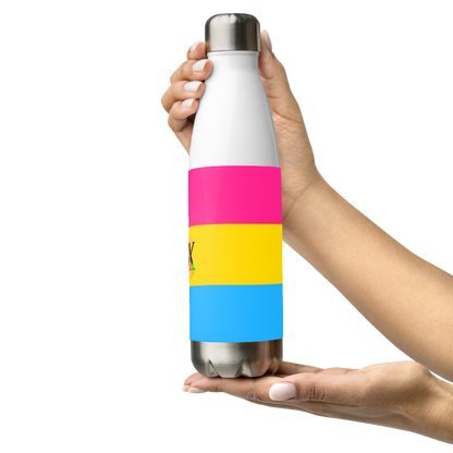 VOCE LINDX Pansexual Flag Stainless Steel Water Bottle – 500ml Insulated, Leak-Proof, BPA-Free, Gloss Finish