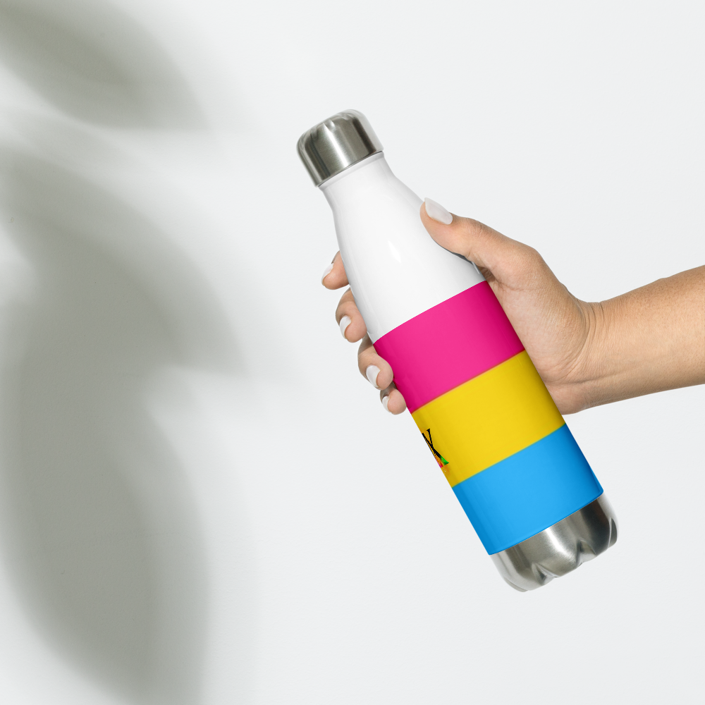 VOCE LINDX Pansexual Flag Stainless Steel Water Bottle – 500ml Insulated, Leak-Proof, BPA-Free, Gloss Finish